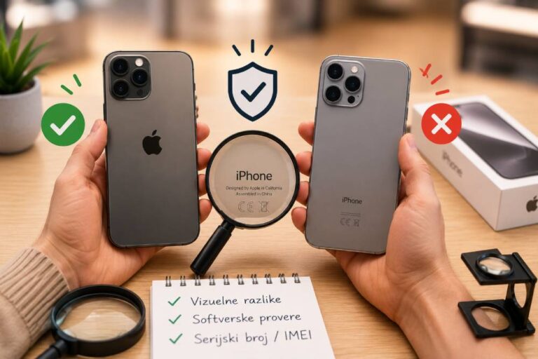 Kako da prepoznaš kopiju iPhone-a pre kupovine? Provera serijskog broja, IMEI, iOS, kamera i izrada – jednostavan vodič za sigurnu kupovinu.